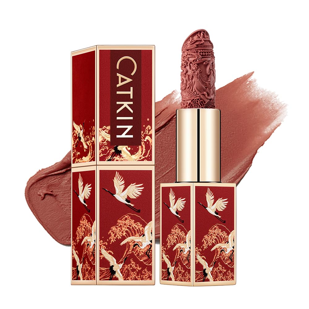 Catkin Semi-Matte Lipstick Hydrating High Impact Color Infused with Vitamin E and Avocado Oil Smooth Soft Texture Long Lasting Matte Finish 174