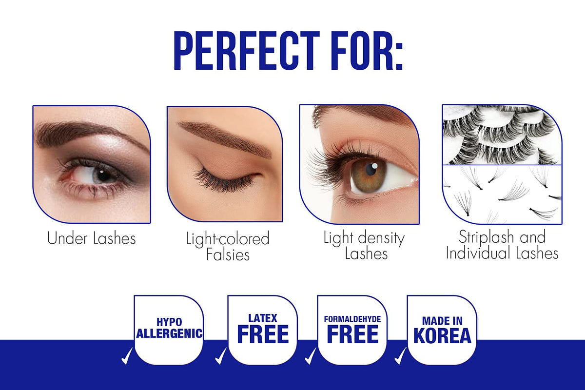 DUO Quick-Set Strip Lash Adhesive – Clear, Waterproof, Long-Lasting Lash Glue, Fast-Drying for False Lashes, 0.18 oz, 1-Pack