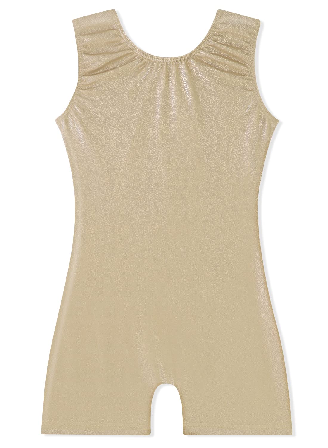 EQSJIU Girls Gymnastics Leotards With Shorts Nude Tan White Adorable Shiny Sparkle Gymnastics Clothes For Girls 5-6 Years Little Girls
