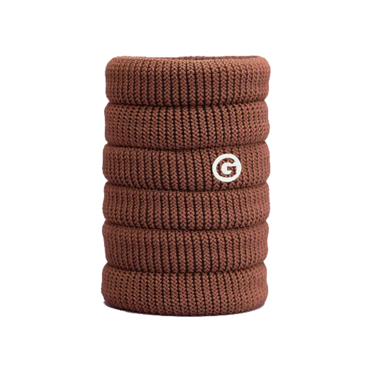 Gimme Beauty - Thick Fit Hair Bands - Brown Chestnut - Damage Free Hair Ties - Made with Seamless Microfiber Elastics - Thick + Curly Hair Accessories - No Snagging, Dents, or Breakage (6 Count)