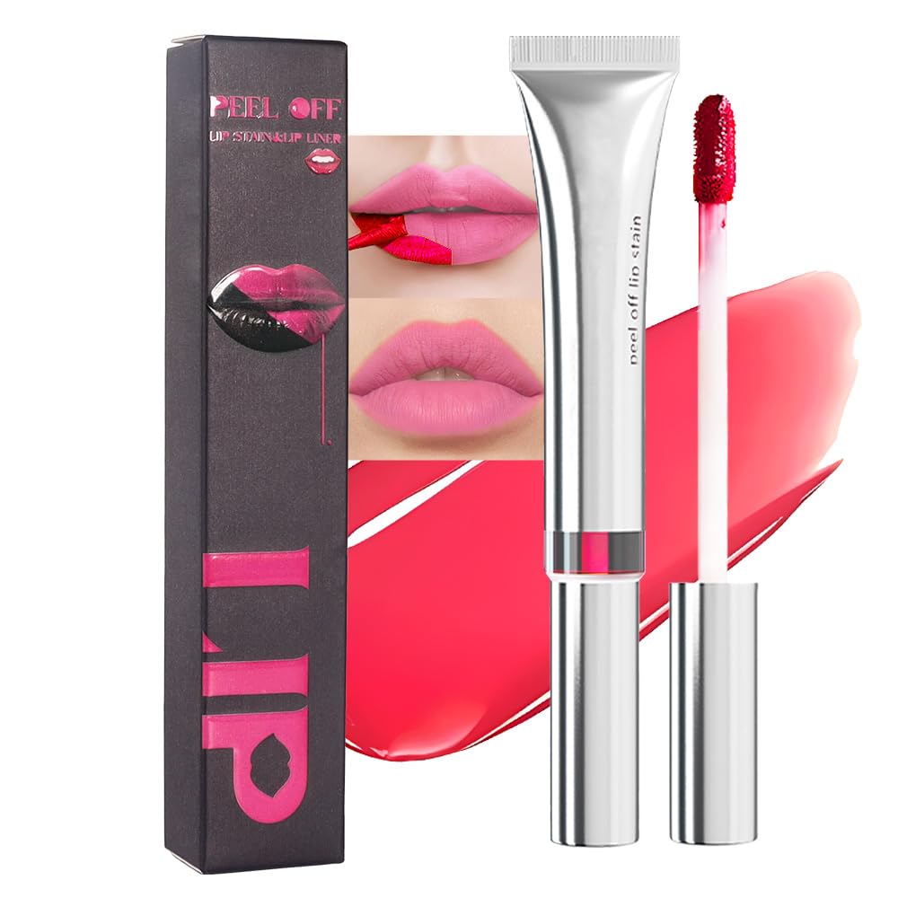 evpct Lip Tains Peel off, Peel off Lip Liner Tattoo Lip Stain Tint Gloss Marker Makeup, Long Lasting Waterproof 24 Hours Matte Finish Transfer-proof Pigmented Color Stay Lipsticks, 110 Dusty Rose