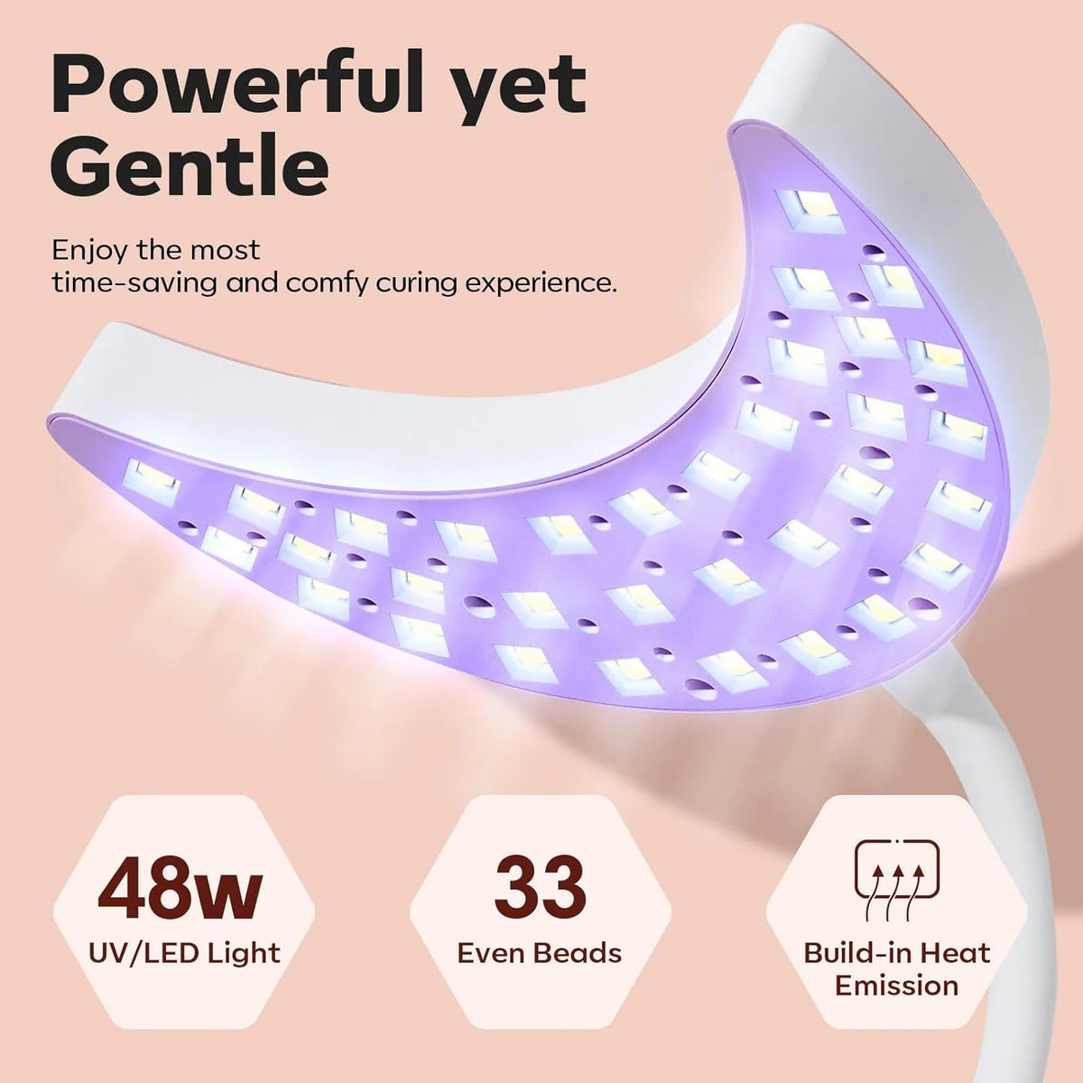 modelones UV LED Nail Lamp, Gooseneck UV Light for Gel Nails, 48 W Nail Light for Gel Polish with 3 Timers and LCD Display, LED Lamp for Fast Curing Gifts for Women Girls