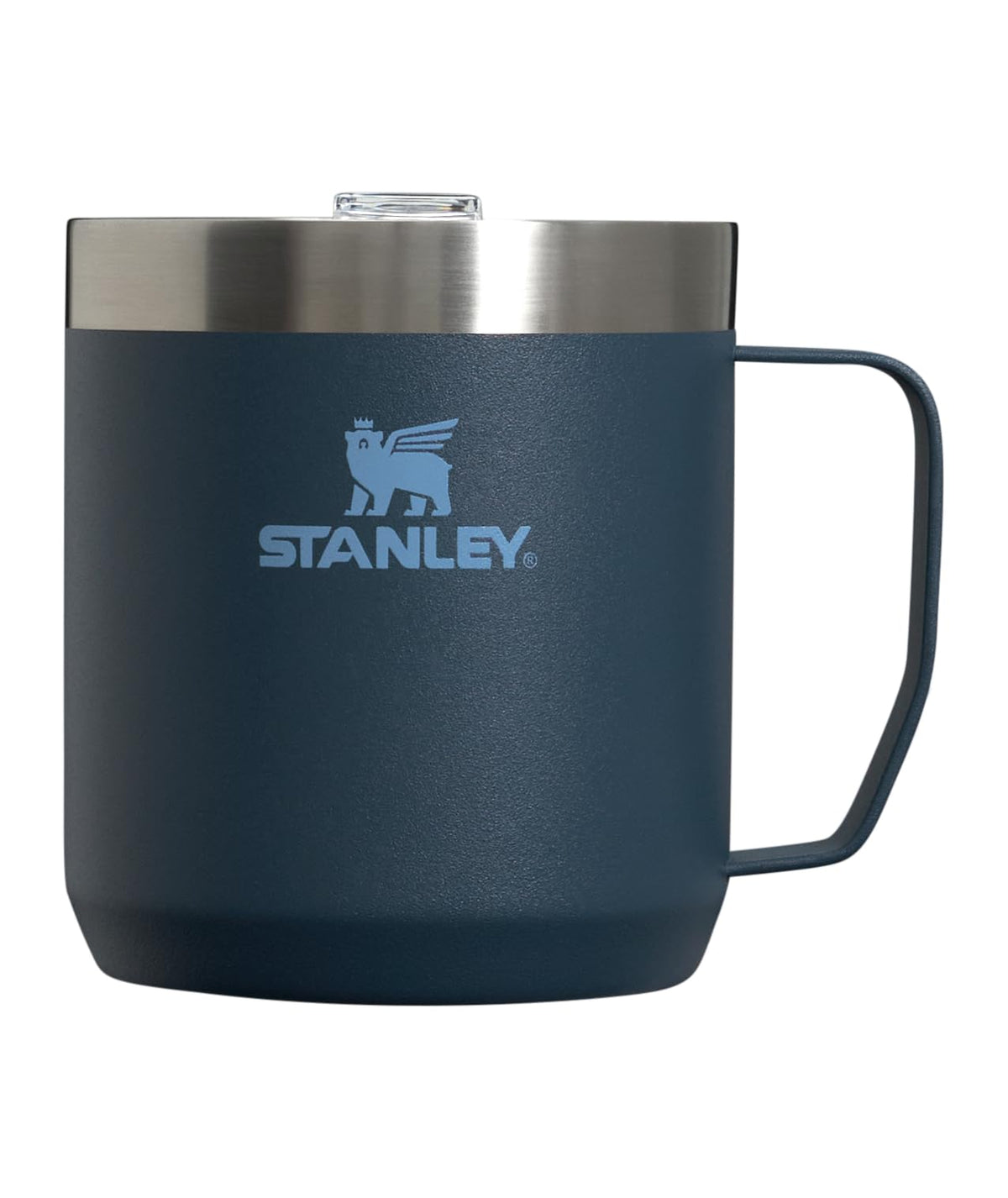 Stanley Stay Hot Camp Mug - Durable 18/8 Stainless Steel Insulated Mug - Splash-Free Tritan™ Drink-Thru Lid - 12 OZ - Navy