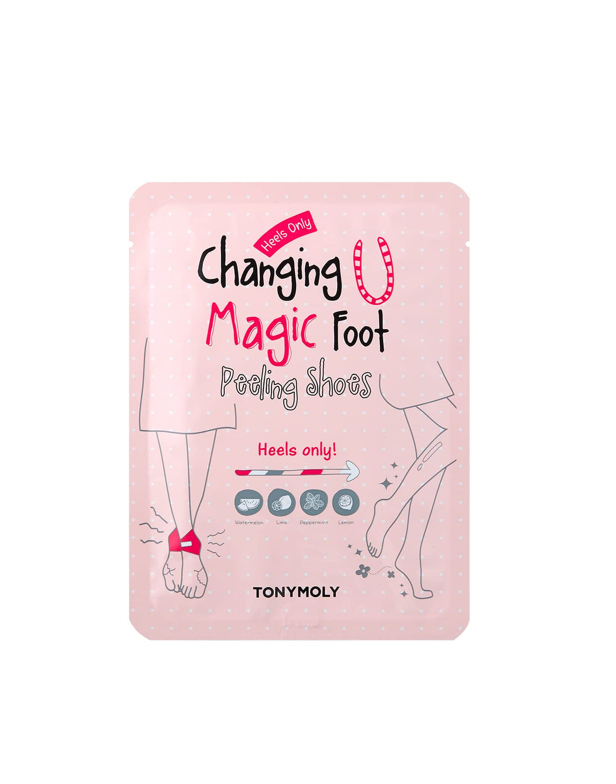 TONYMOLY Changing U Magic Foot Peeling Shoes, Exfoliating Foot Mask for Dry, Cracked Heels & Callus Removal, Baby Soft Feet Spa Treatment at Home, 1 Pair