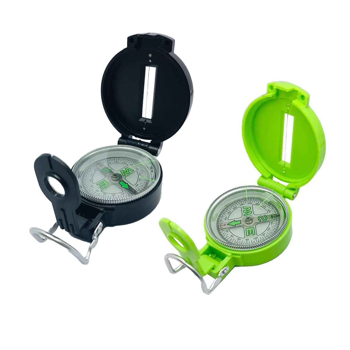 Lensatic Compass Hiking Backpacking Compass | Orienteering Compass Camping Navigation - Boy Scout Compass for Kids | Professional Field Compass for Map Reading - Best TurnOnSport Survival Gifts