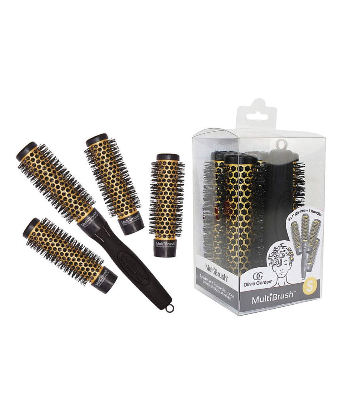 Olivia Garden MultiBrush Detachable Thermal Styling Hair Brush (5-Piece Kit 1" 26mm)