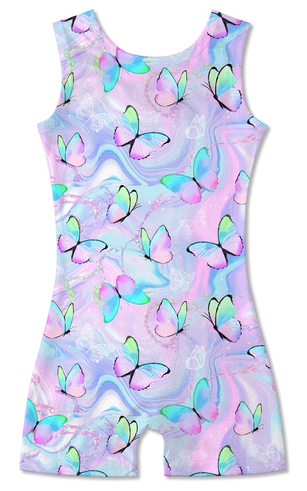 TUONROAD Gymnastics Leotards for Girls Pink Green White Butterflies 5t 6t Size 5-6 Years Old Dance Clothing