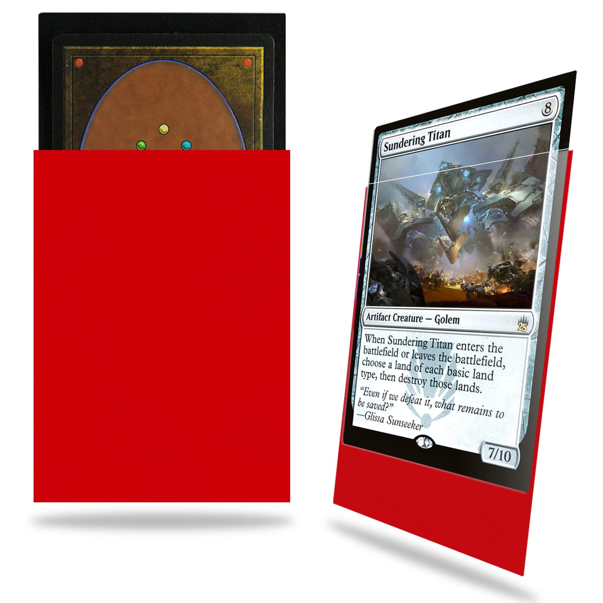Ruby MTG Card Sleeves 200 Pack, Standard Card Sleeves Sturdy MTG Sleeves Matte Back Finish, Perfect Shuffling - Protect All Your Trading Cards Collectible Cards by Fabmaker, Never Tear