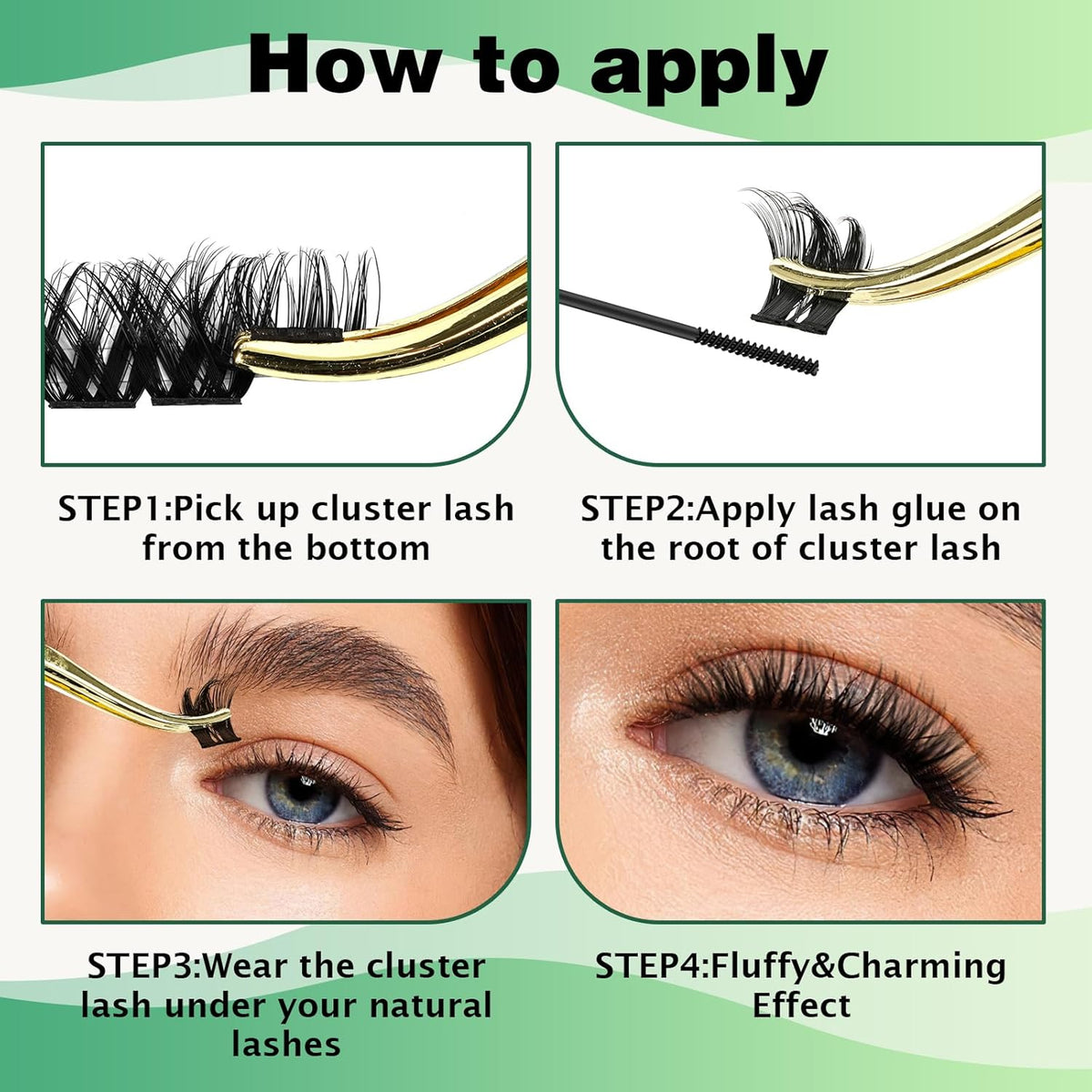 Lash Clusters,96 Pcs Cluster Lashes D Curl 18mm DIY Lash Extensions Eyelash Clusters,KEYYOU Volume Wispy Individual Lashes Soft&Comfortable Easy DIY at Home(Y07,D-18mm)