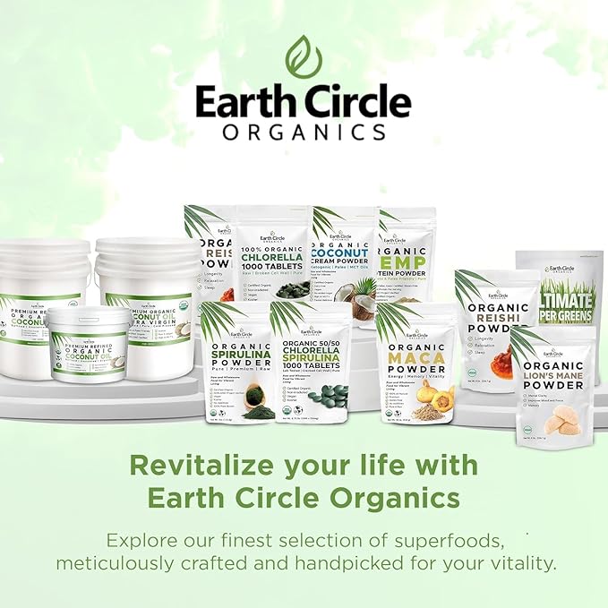 Earth Circle Organics Chlorella 400 Tablets (Pack of 2) and Spirulina Powder 4oz Bundle High Potency Vegan Superfood Supplement Packed with Protein Vitamins & Minerals for Daily Energy and Health