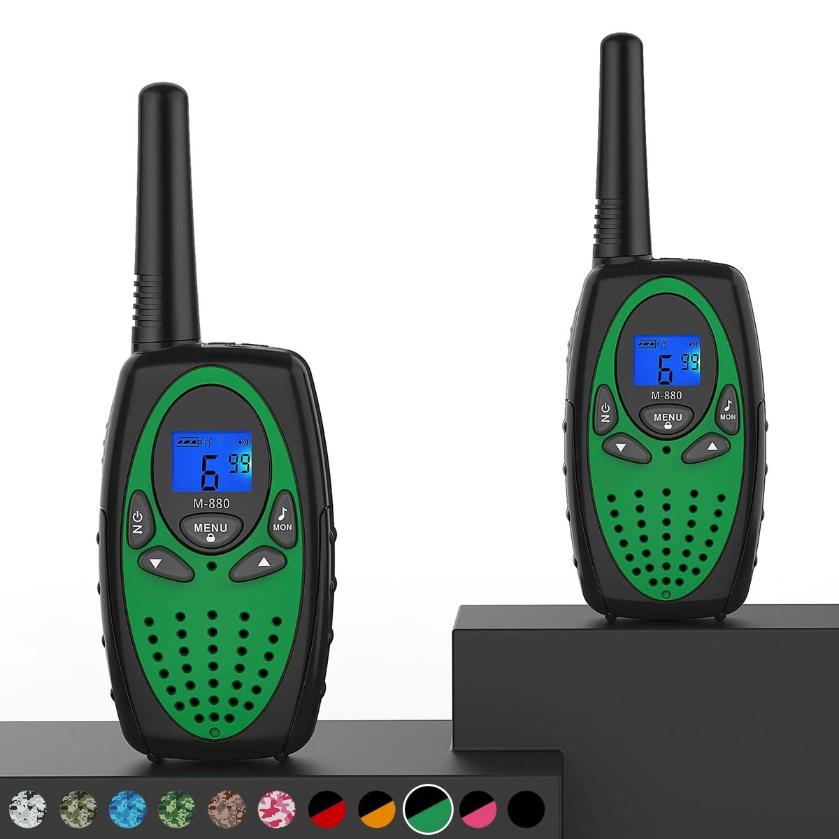 Topsung M880 Walkie Talkies for Adults (Green 2 Pack)