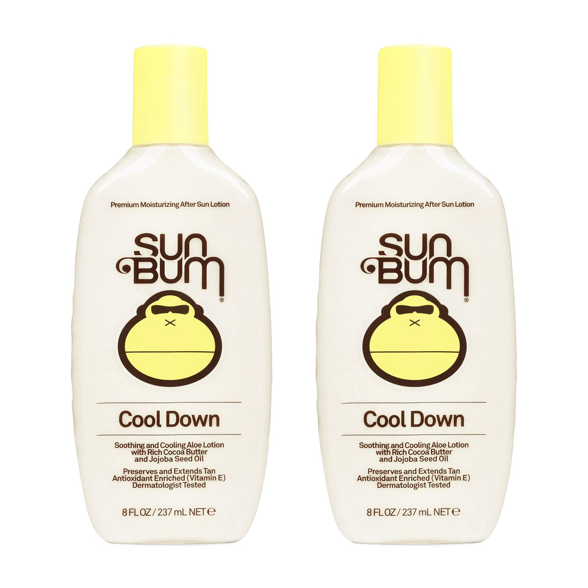 Sun Bum Cool Down Aloe Vera Lotion Vegan and Hypoallergenic After Sun Gel With Cocoa Butter To Soothe and Hydrate Sunburned Skin, 8 oz (Pack of 2)