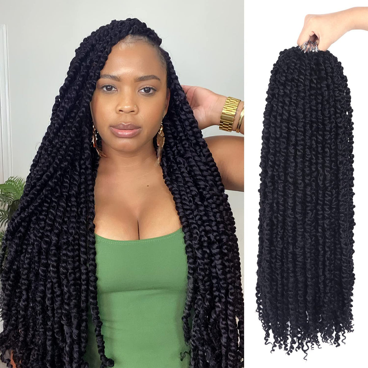 8 Packs Passion Twist Hair 24 Inch Pre-twisted Passion Twist Crochet Hair, Pre Looped Crochet Passion Twist Crochet Braids Bohemian Crochet Hair #2