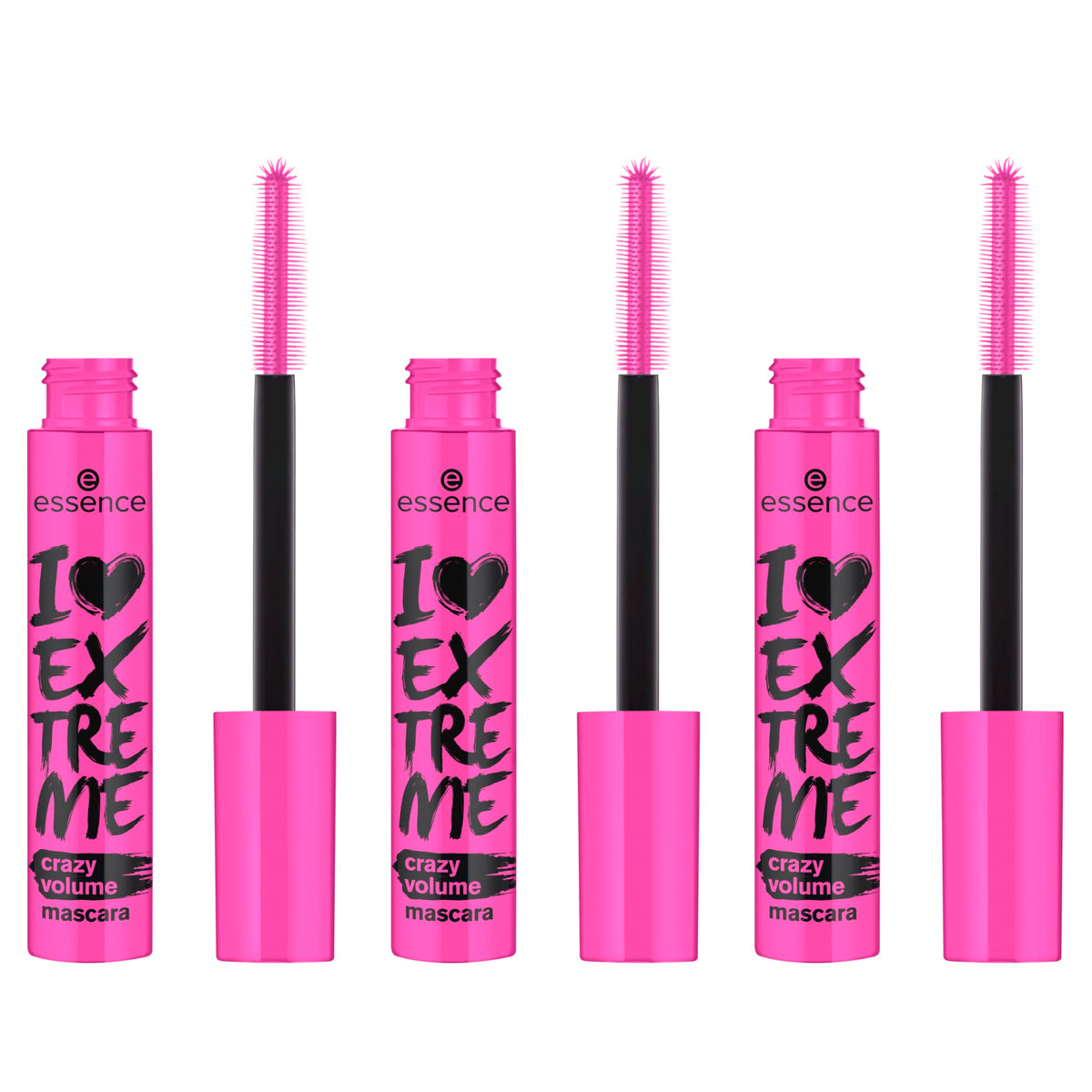 essence | I Love Extreme Crazy Volume Mascara (Pack of 3) | Vegan & Cruelty Free | Free From Parabens-Fragrance, Alcohol & Microplastic Particles