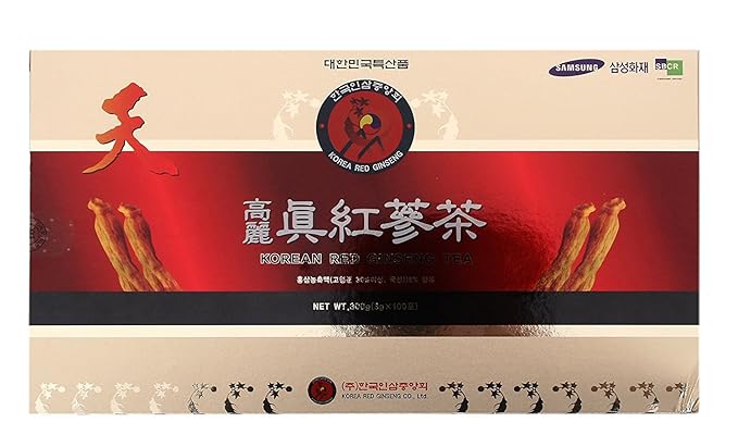 TG153 Korean Red Ginseng Instant Tea 3g x 100 Sachet,Coffee Alternative, Korean Red Ginseng root extract sweet tea