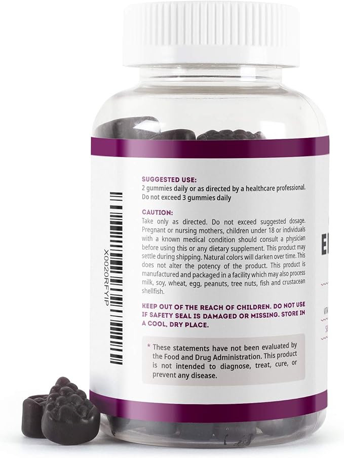 Kate Naturals Elderberry Gummies with Vitamin C and Zinc for Adults & Kids. Tasty Sambucus Elderberry Gummies for Immune Support (90 Gummies, 45 Day Supply)