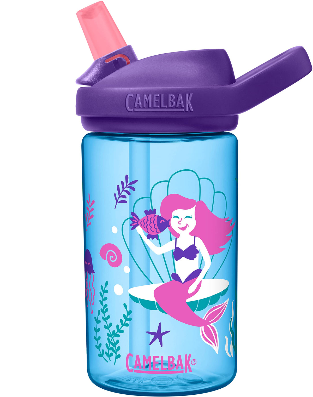 CamelBak eddy+ 14oz Kids Water Bottle with Tritan Renew – Straw Top, Leak-Proof When Closed, Magical Mermaids