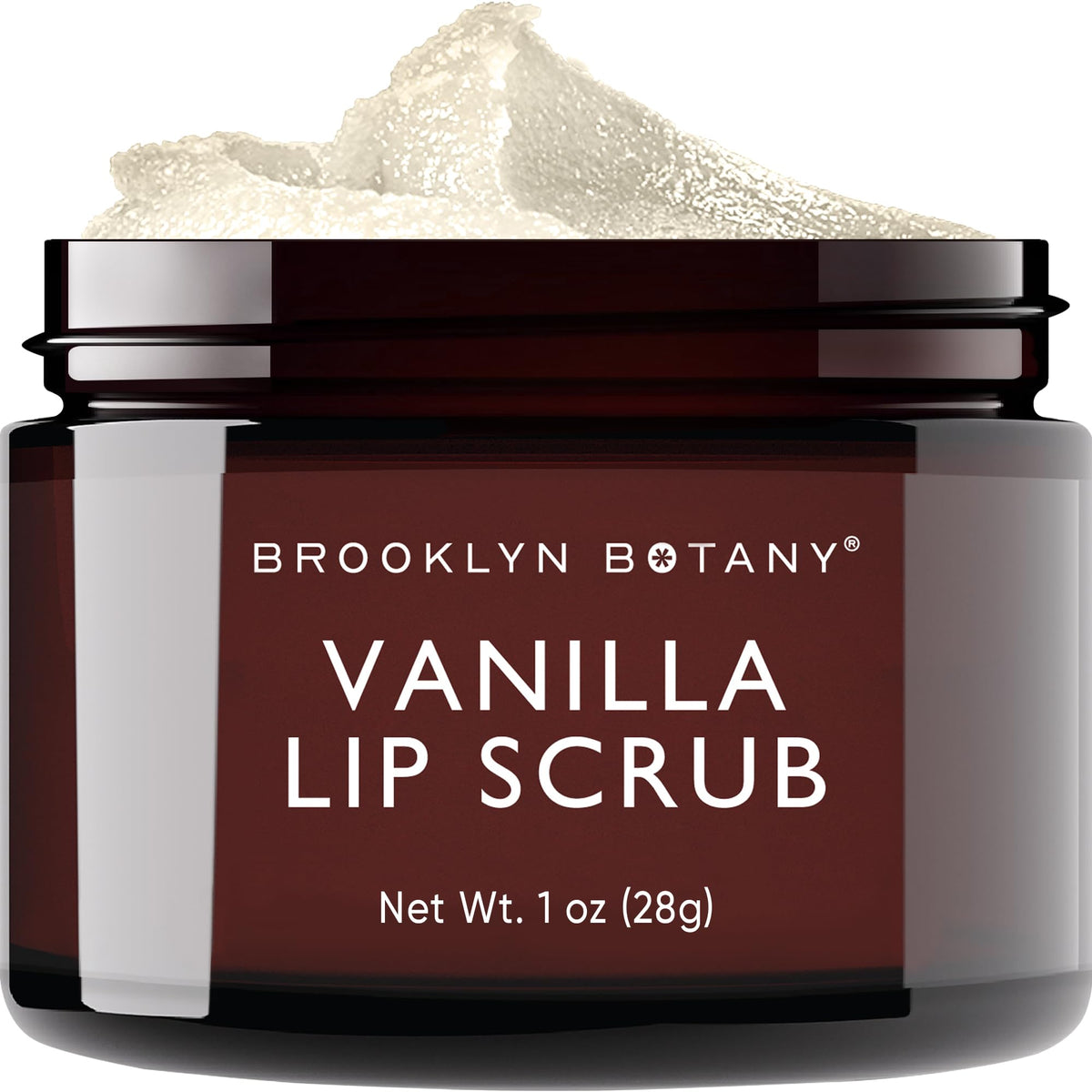 Brooklyn Botany Lip Scrub Exfoliator 1 oz – Lip Moisturizer for Dry Lips and Chapped Lips – Gentle Lip Exfoliator for Smooth and Brighter Lips – Vanilla Flavor