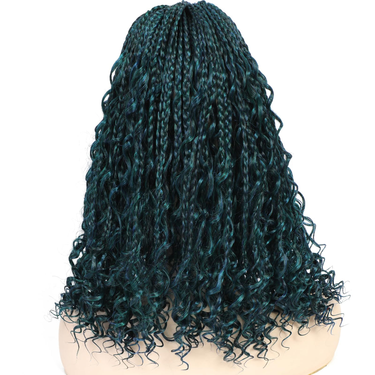 8 Packs Crochet Box Braids- 18 Inch Goddess Box Braids Crochet Hair Bohomian Crochet Braids Hair Synthetic Braiding Hair Extensions Crochet Hair for Black Women (18(8Packs), 1B/Blue/Green)
