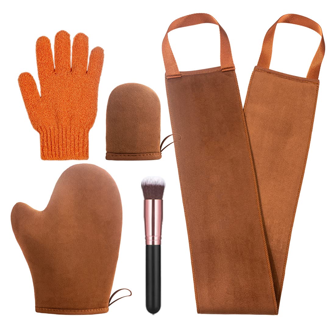 ANSPHIE 5 Pack Self Tanning Mitt Applicator Tanning Mitts Self Tanner Kit, Self Tanner Mitt Applicator Sunless Tanner Mitt Self Tanning Glove for Self Tan Mitt Applicator Self Tanner Mit Tanner Glove