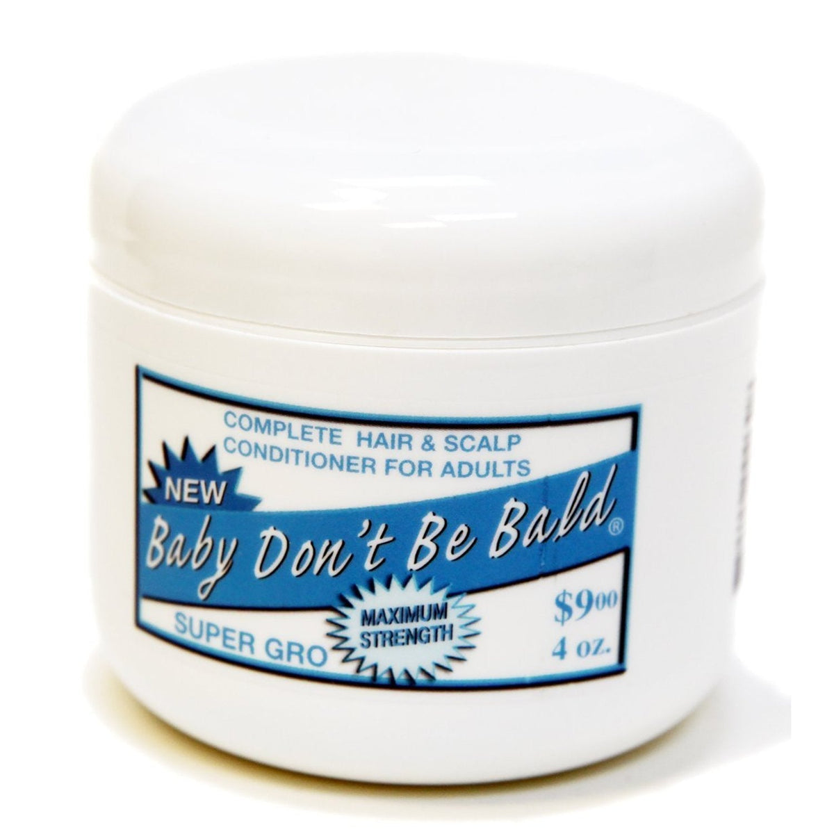 Baby Don't Be Bald Hair and Scalp Conditioner for Adults Light Blue 4oz Maximum Strength