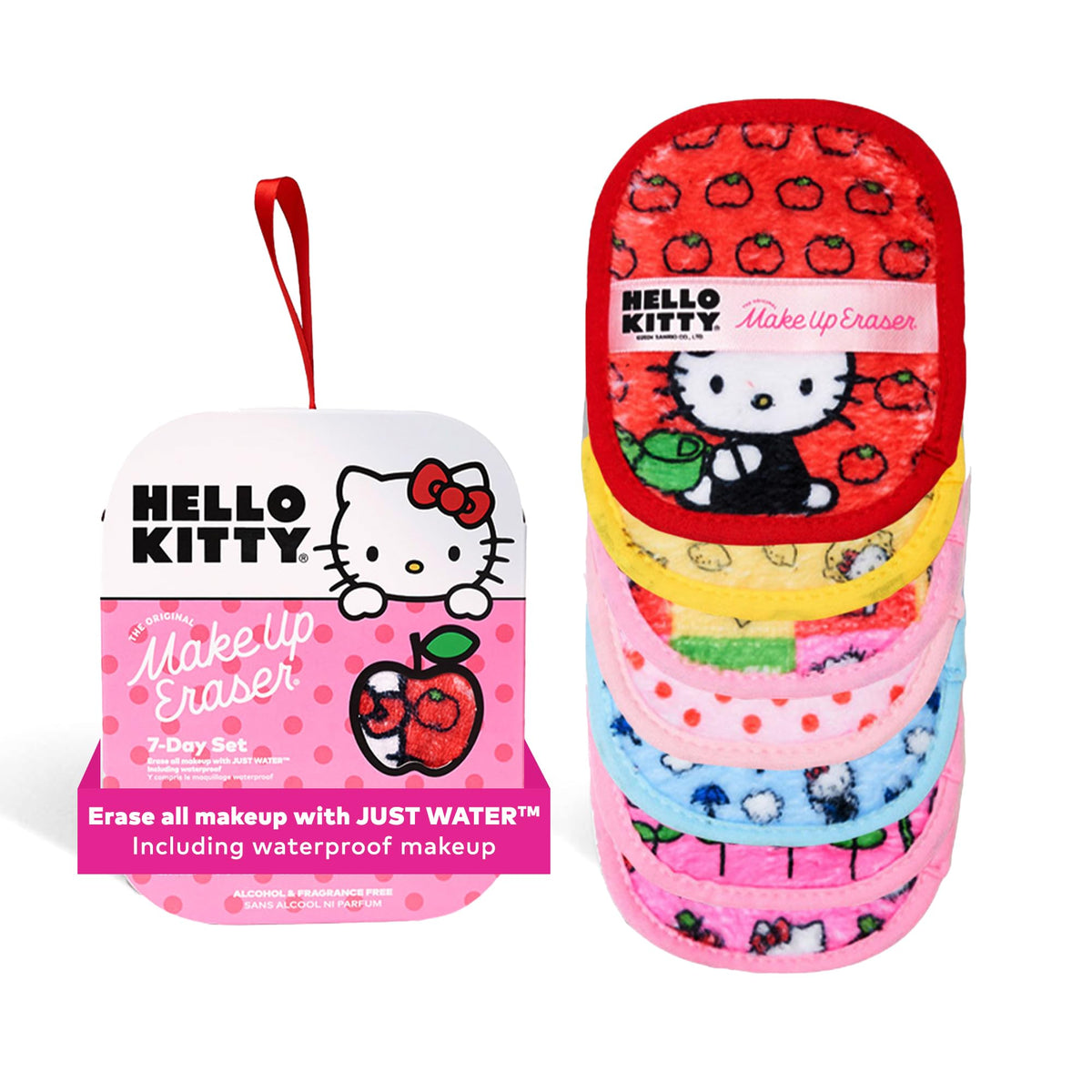 The Original MakeUp Eraser, 7-Day Set, Erase All Makeup with Just Water, Including Waterproof Mascara, Eyeliner, Foundation, Lipstick, Sunscreen, and More! (Hello Kitty Classic), 7ct.