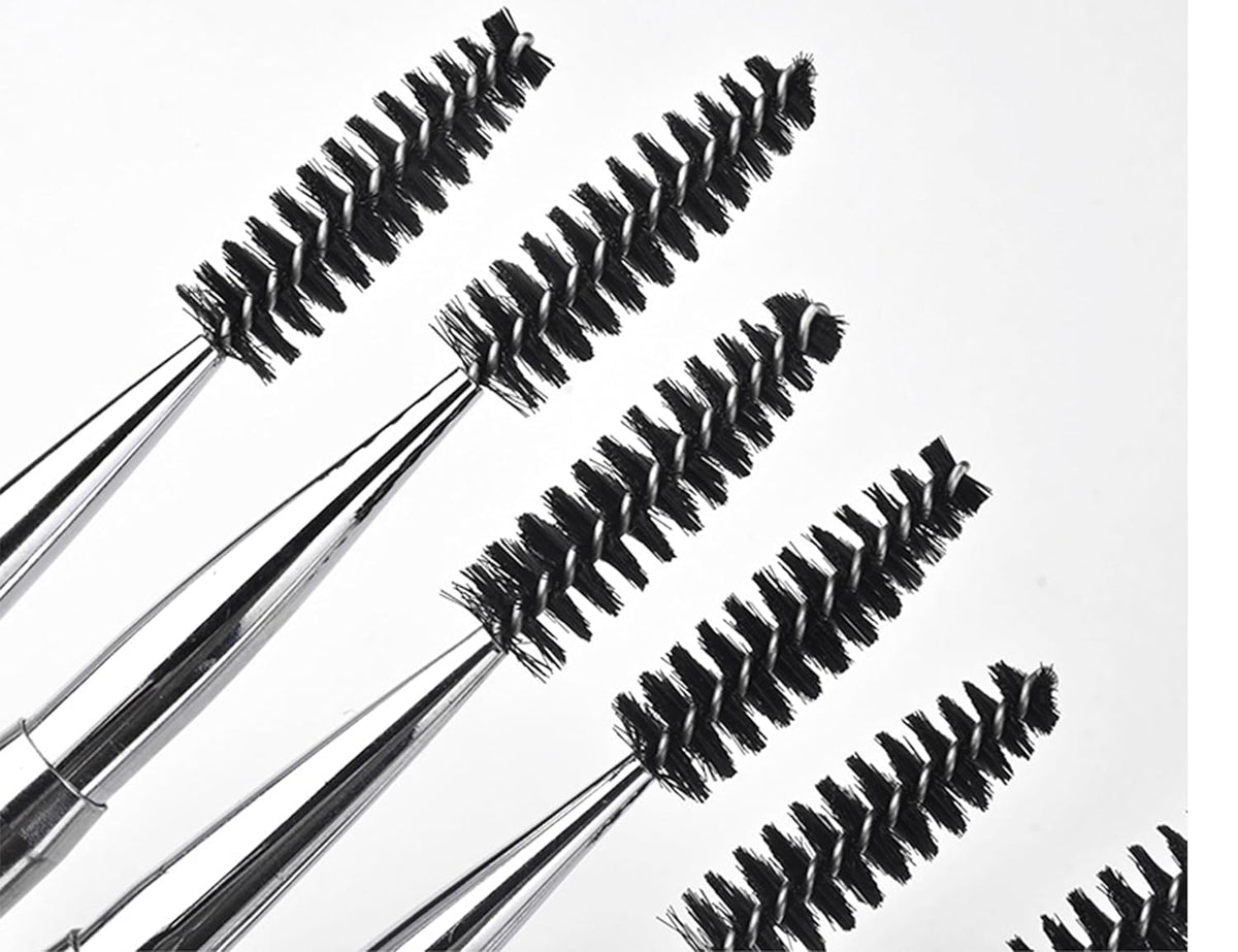 2PCS Mascara Brushes Eyebrow Eyelash Brushes Mascara Wands Applicators Eye Brushes Portable Cosmetic Brushes with Cap Eyelash Spoolies Brushes for Eyelash Extensions and Eyebrows, Gold
