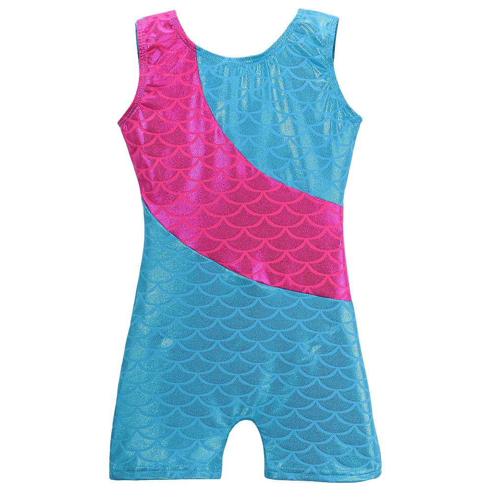 HOZIY Mermaid Leotards for Girls Gymnastics 5t 5-6 Years Old Biketard Blue