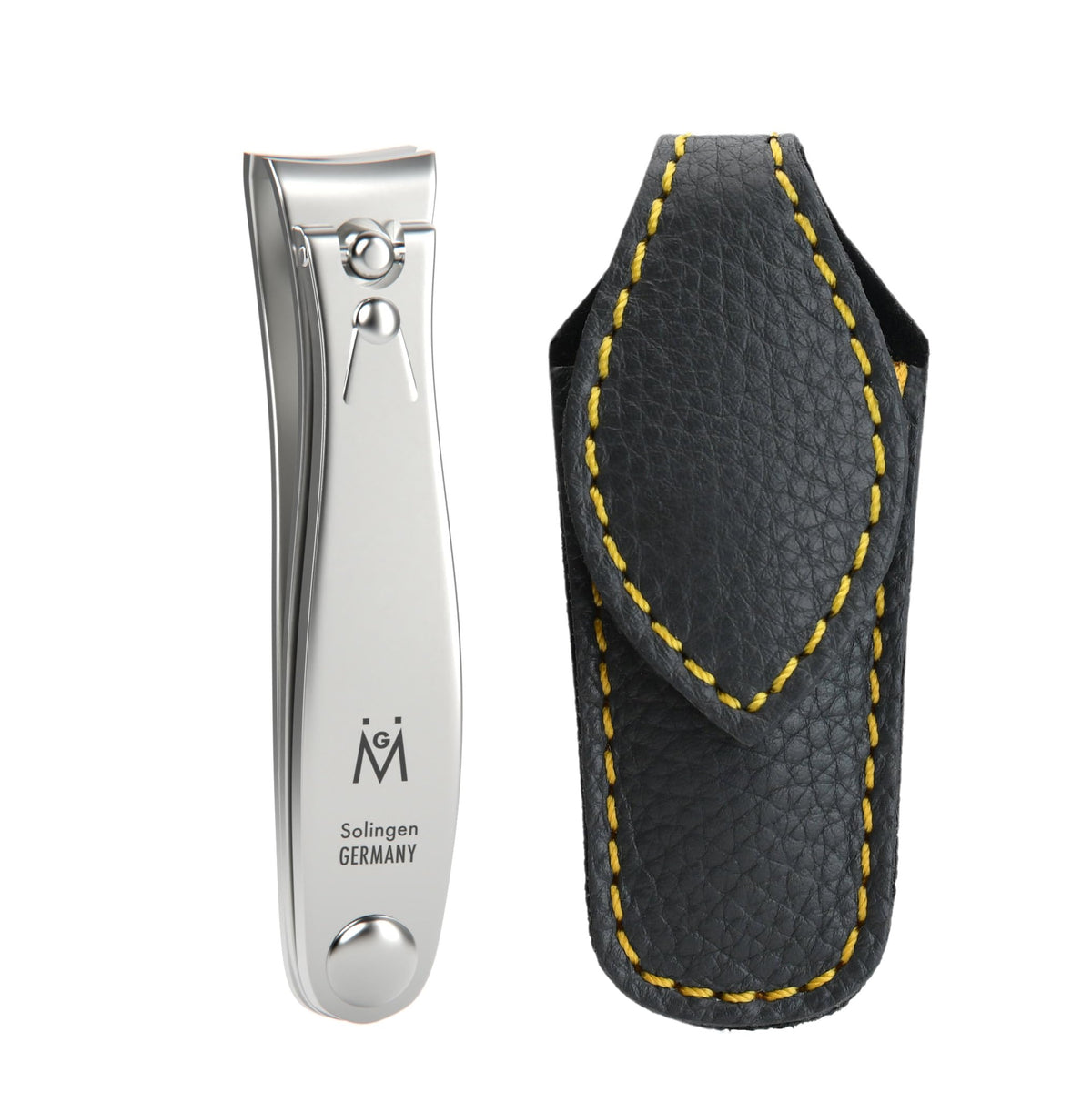 GERMANIKURE Professional Nail Clipper - FINOX Surgical Stainless Steel Manicure and Pedicure Tools in Leather Case- Ethically Made in Solingen Germany - Travel Size Nail Care