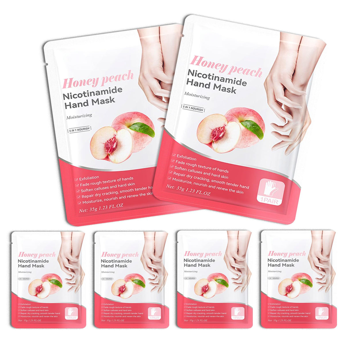 DWDiWen Hand Masks, 6 Pairs Hydrating Exfoliating Hand Peeling Mask, Smooth Hand Masks Moisturizing Gloves Overnight for Dry, Rough, Cracked Hands, Hand Skin Moisturizer Glove for Women Men(G