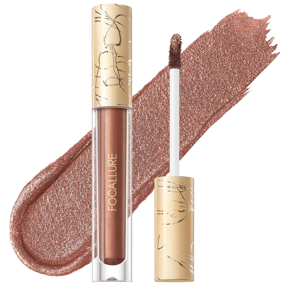 FOCALLURE Metallic Liquid Lipstick,Non Stick Cup Lip Gloss,High Impact Lip Color with Transfer-proof Wear,Long Lasting & Waterproof Lipstick Makeup for Women,After Heat