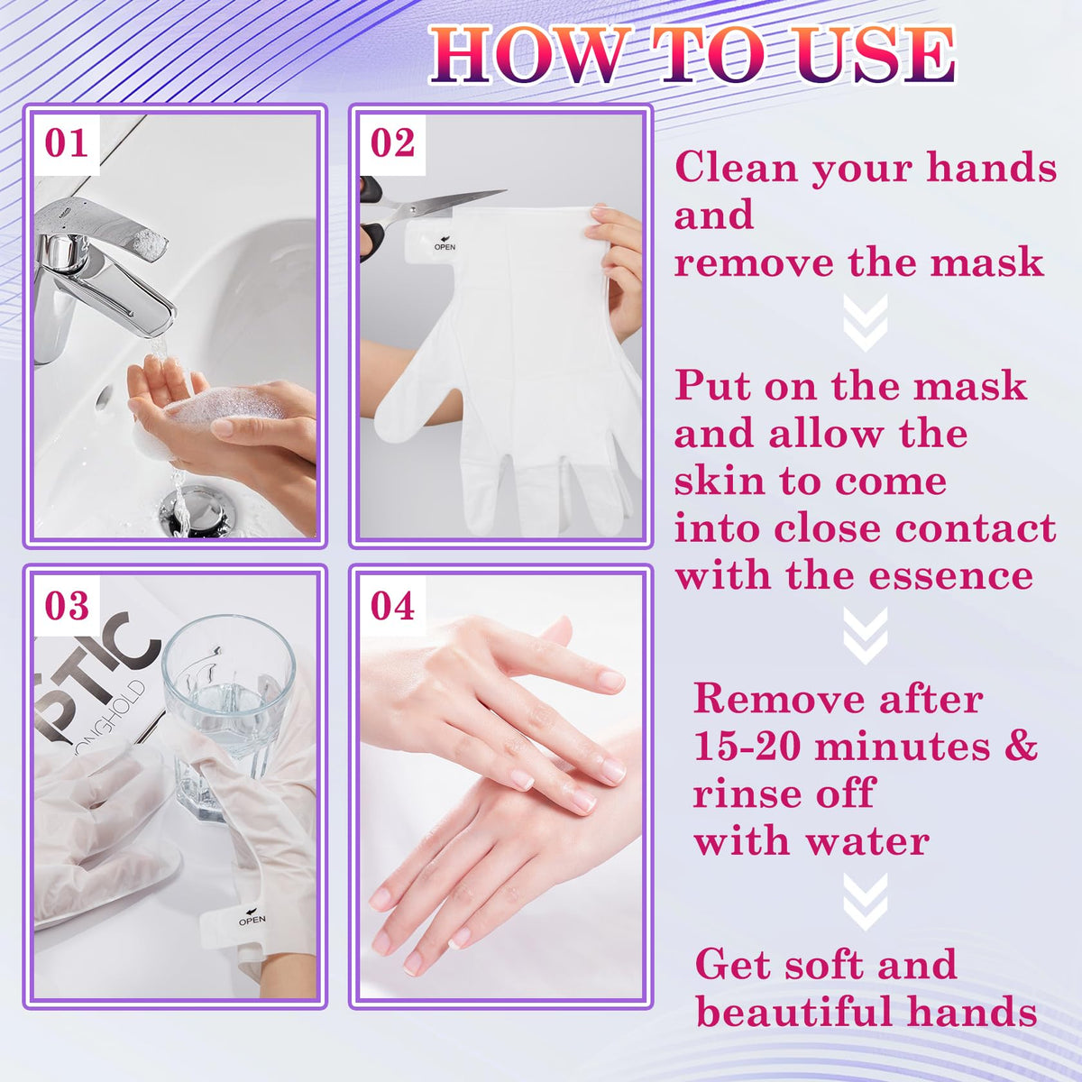 LZYLLS 6 Pairs Hand Masks Moisturizing Gloves, Hydrating Hand Mask Moisturizer Gloves Care for Dry Cracked Hands, Smooth Long Lasting Soft Firming Hand Mask Gift Set for Men Women(I