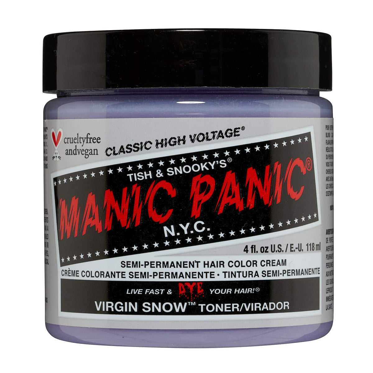 MANIC PANIC Virgin Snow Blonde Toner - Semi Permanent Hair Dye - For Light Blonde Hair Or Bleached Hair - Removes Brassiness (4oz)