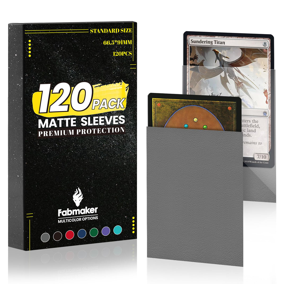120Pack MTG Card Sleeves Toploaders for Trading Cards, Matte Card Sleeves Deck Card Protectors, Standard MTG Sleeves Perfect Shuffling Fit for Magic, Baseball Card,Sports Cards,Game Card, 66x91mm