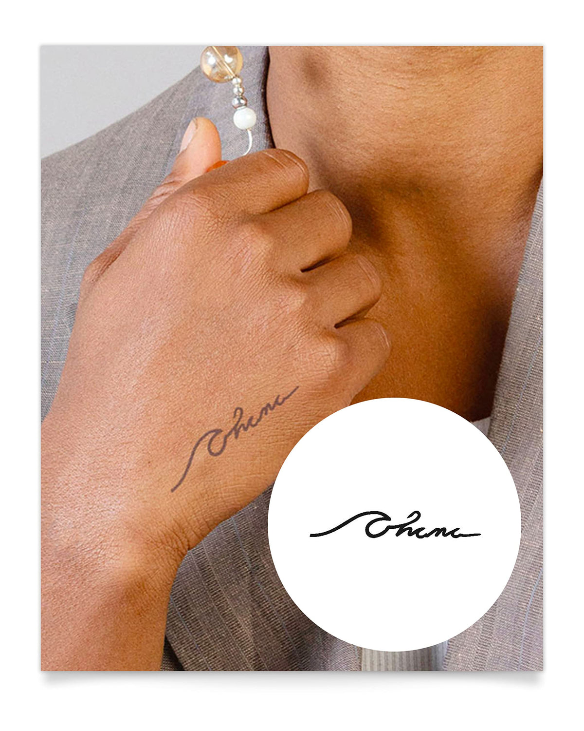 Inkbox Temporary Tattoos, Semi-Permanent Tattoo, One Premium Easy Long Lasting, Water-Resistant Temp Tattoo with For Now Ink - Lasts 1-2 Weeks, Kinfolk, 2 x 2 in