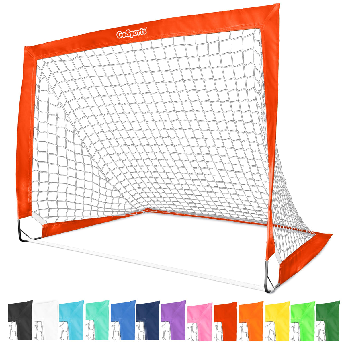 GoSports Team Tone 4 ft x 3 ft Portable Soccer Goal for Kids - Pop Up Net for Backyard - Red
