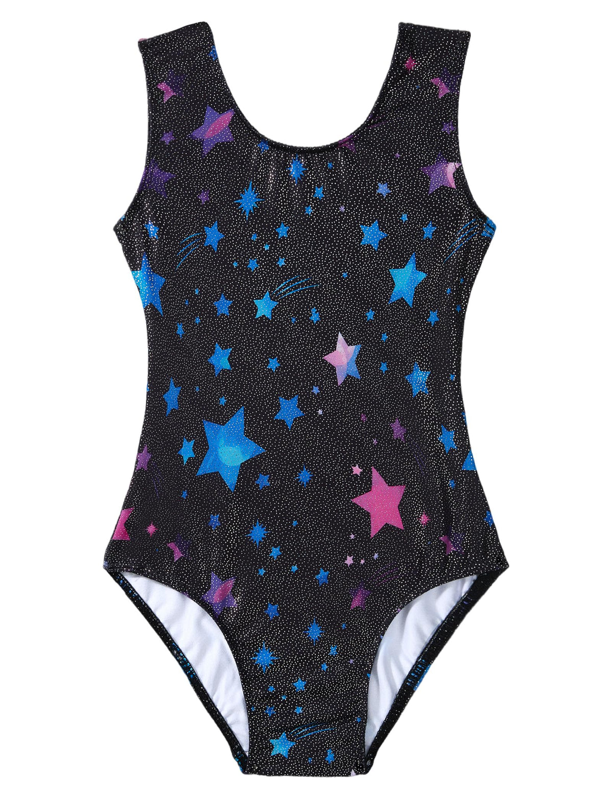 Domusgo Gymnastics Leotards for Girls 6-7 Years Old Black Sparkly One Piece Tumbling Outfits