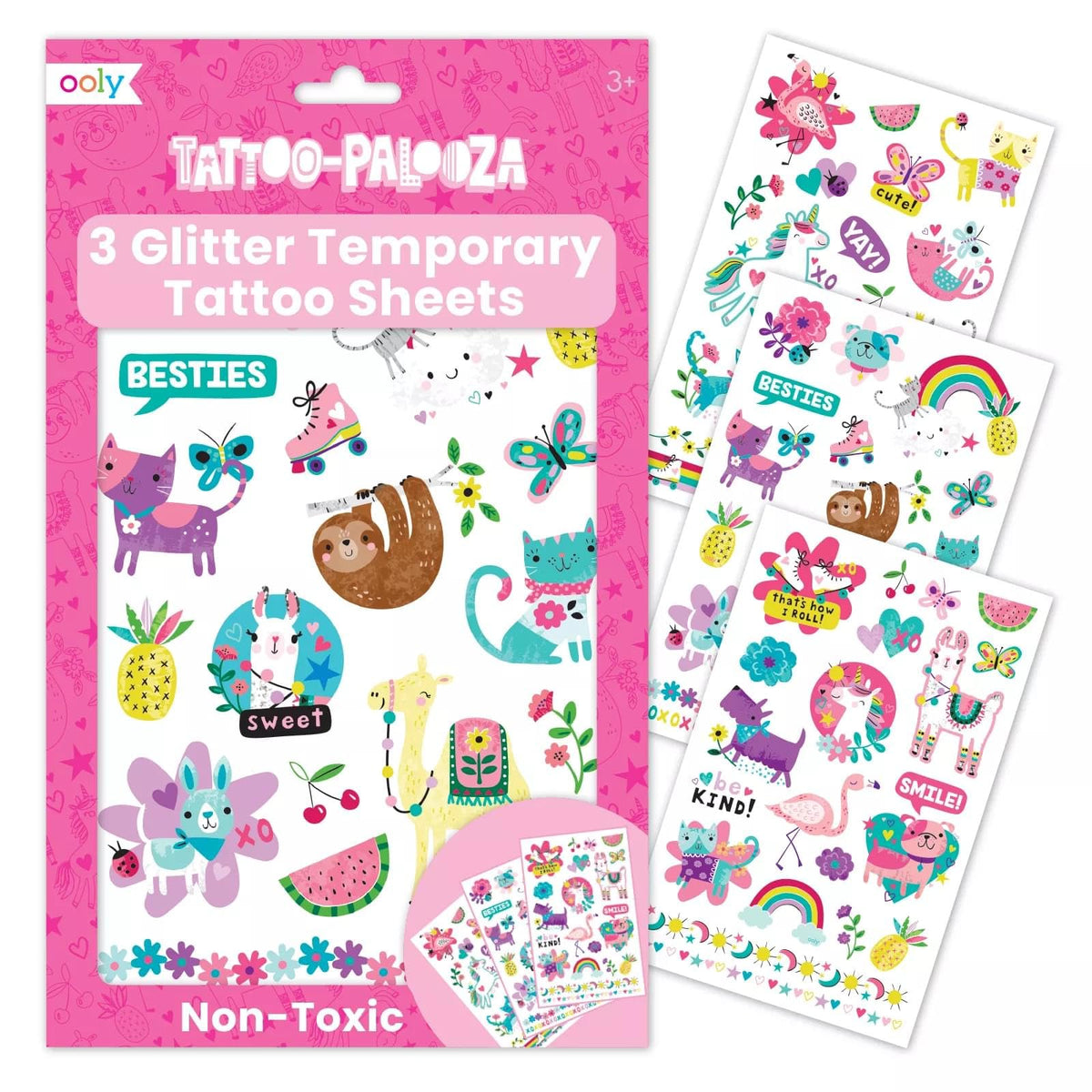 Ooly 50 Temporary Tattoos For Kids, Easter Goodie Bag Stuffers, Safe & Non-Toxic Temporary Tattoo, Fun Birthday Decorations & Party Favors for Kids 4-8 - Fun Friends