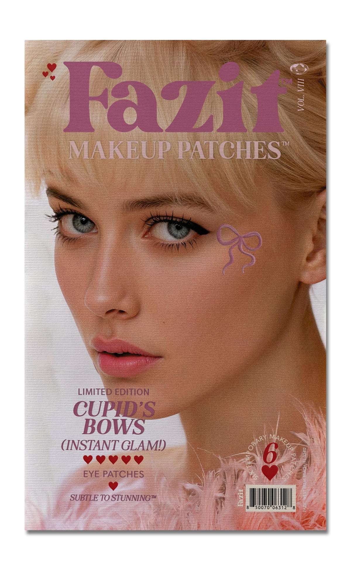 Fazit Makeup Patches - Face Makeup Patches - Beauty Face Makeup - Cupid's Bows - Waterproof Bow Speckles - Temporary Face Cupid's Bows For Women - 6 count