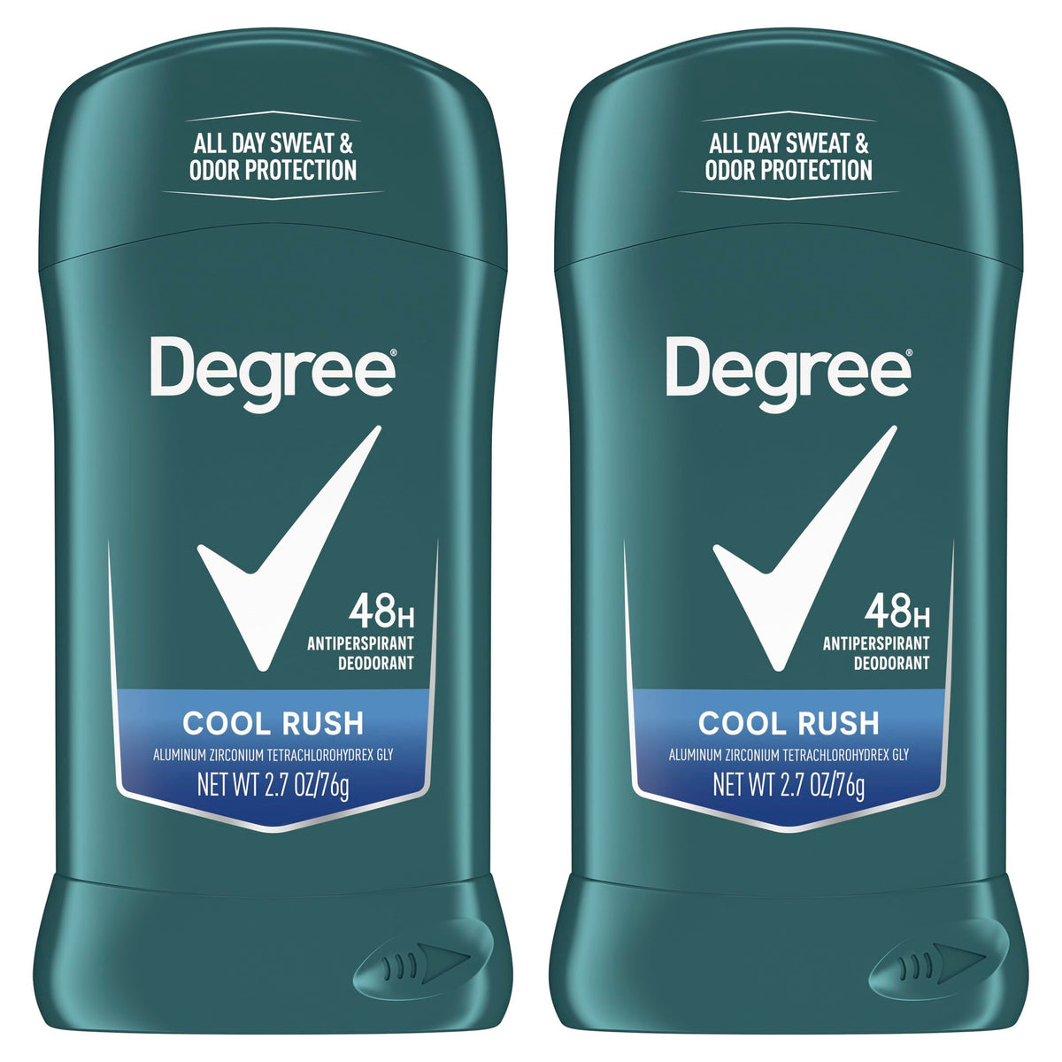 Degree Men Original Antiperspirant Deodorant Cool Rush Twin Pack 48-Hour Sweat & Odor Protection Antiperspirant For Men 2.7 oz