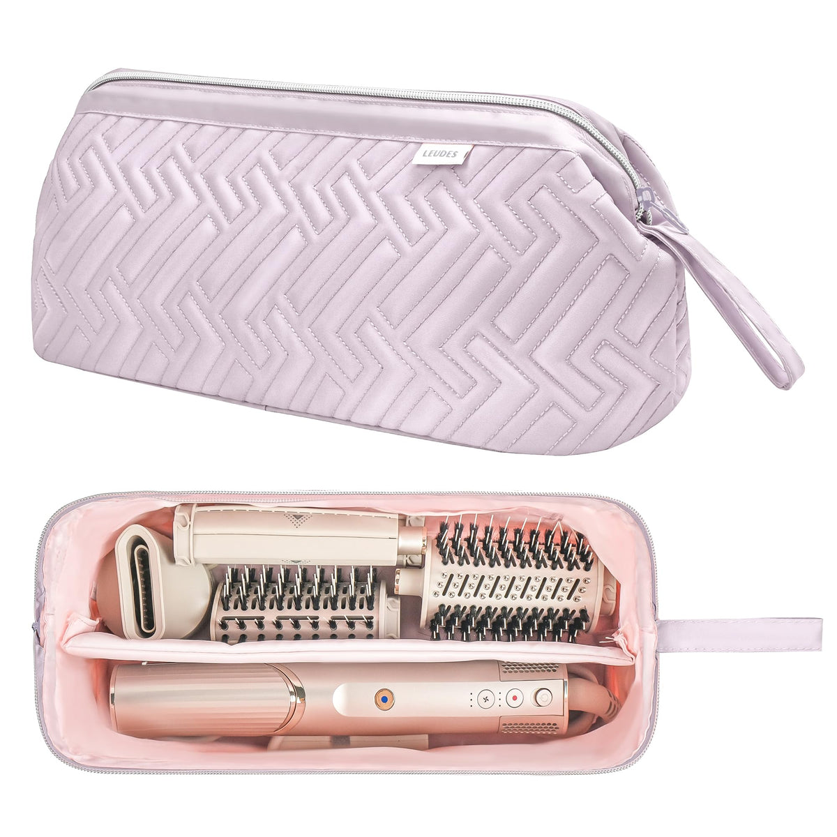 Leudes Hair Tools Travel Bag for Shark Flexstyle Carrying Case Portable Shark Hair Air Wrap Dryer Case Waterproof Dustproof Flat Curling Iron Travel Organizer (Lavender Violet)