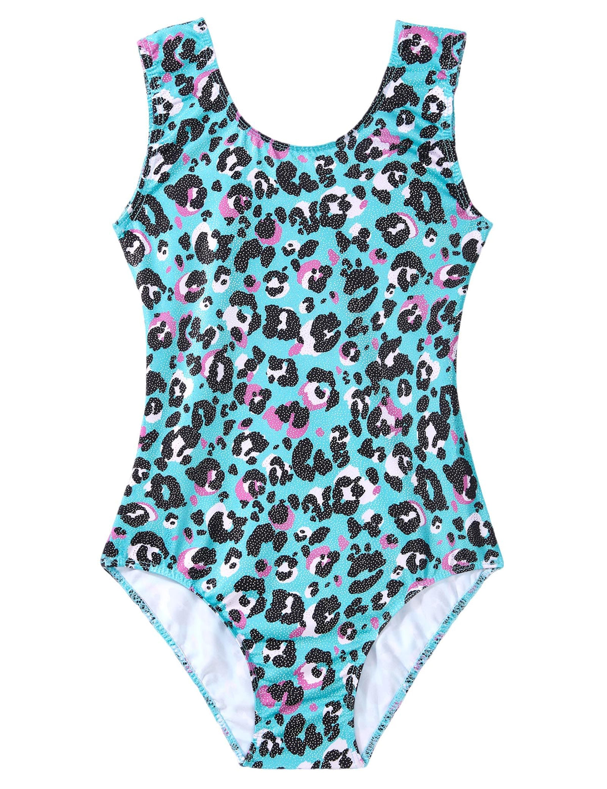 Domusgo Gymnastics Leotards for Girls 6-7 Years Old Green Sparkly One Piece Tumbling Outfits