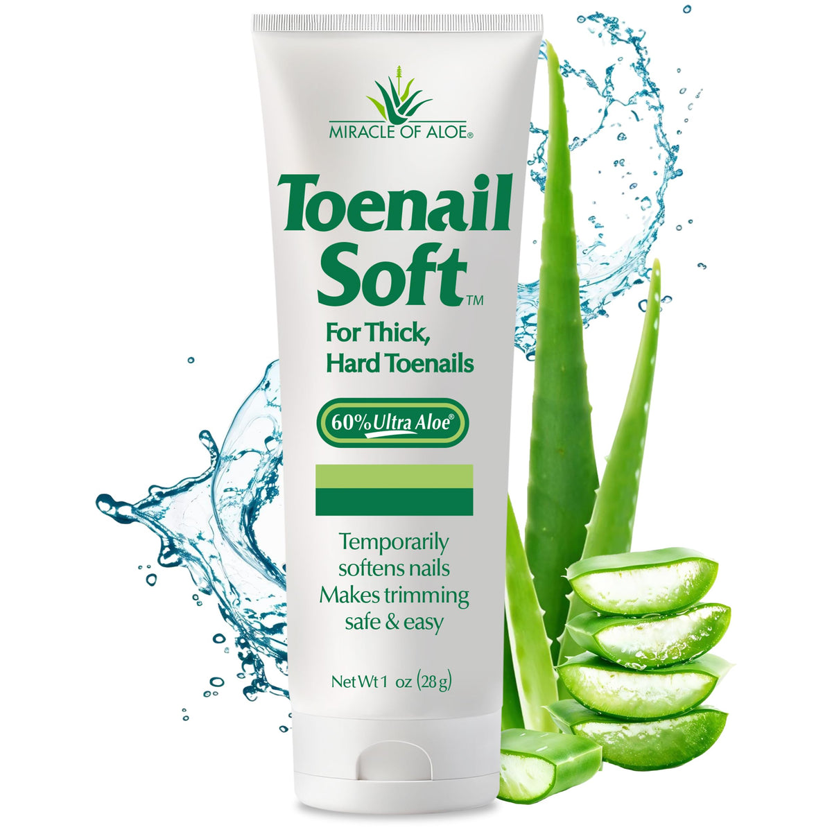Toenail Soft Temporary Nail Softening Cream for Thick, Hard Toenails with Aloe 1 Oz