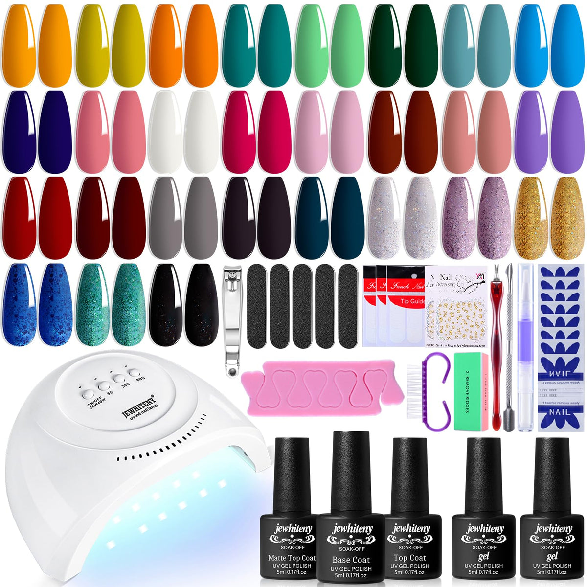 27 Colors Gel Nail Polish Kit with U V Light, U V LED Nail Dryer Lamp Curing Gel Nail Polish Set Popular Gel Nail Polish Set DIY at Home, Nail Manicure Tools
