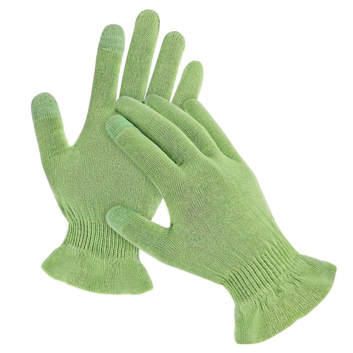 MIG4U Moisturizing Beauty Gloves Touchscreen Overnight Sleeping Glove for Women Dry Hands, Nighttime Lotion, Eczema, SPA, Cosmetic Treatment, Apple Green 1 Pairs Size L/XL