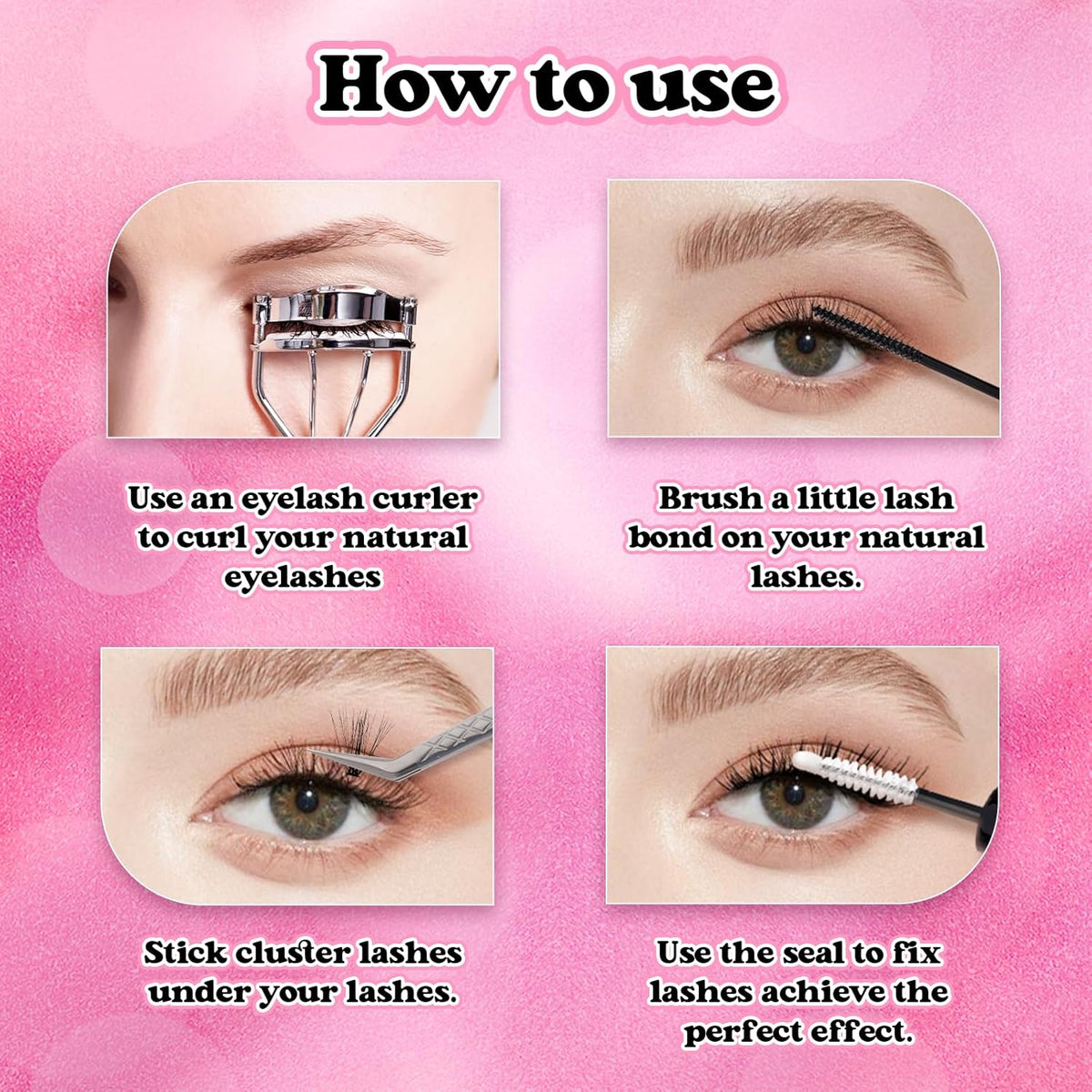 Lash Clusters 240pcs 30D+40D 12-18mm Cluster Lashes Mixed Tray 3D Effect Volume Individual Lashes Cluster Eyelash Extensions Fluffy Soft D Curl DIY Lash Extension Kit at Home (30D+40D-0.07-D,12-18mm)