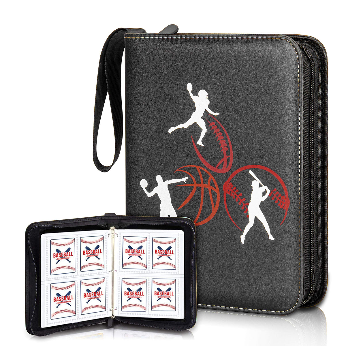 CLOVERCAT 4 Pocket Trading Card Binder Parent (4 Pocket, 400 Cards, Multi Sports, Brown)