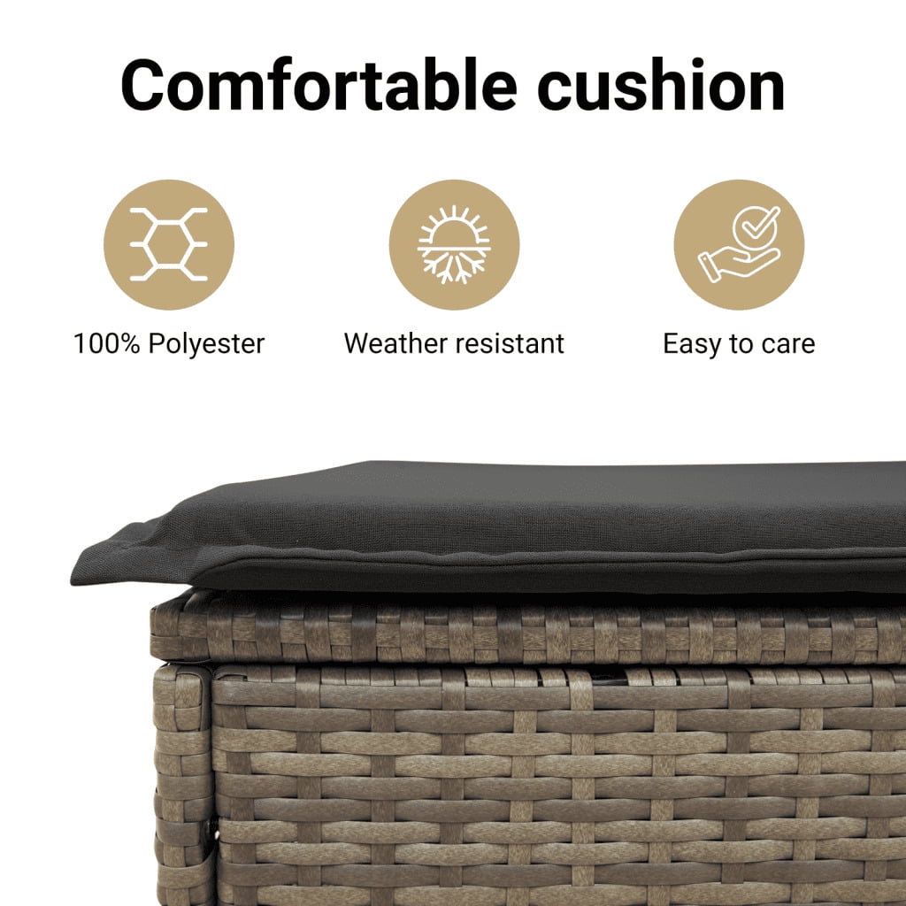 vidaXL Garden Sofa Set Grey PE rattan Large Modular Garden Sofa Set