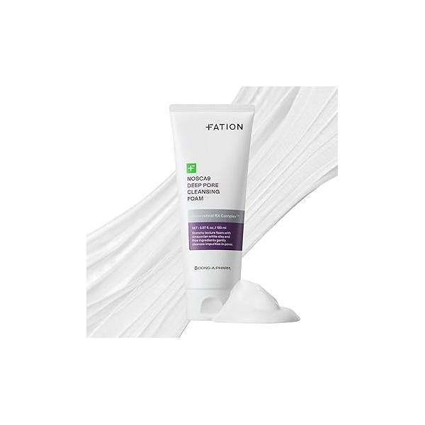 Nosca9 Deep Pore Cleansing Foam for Sensitive Skin | Korean Skincare Face Wash with 17 Amino Acids, White Clay & Patented Pore-Shrinking Ingredient Moisturizing (5.07 fl. oz)