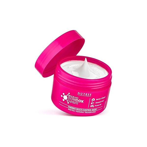 HAIR MASK FOR DAMAGED BRAZILIAN BONDOX TREATMENT 8.8oz Thermal Activated Mask for Dry Frizzy Hair | Formaldehyde Free Cruelty Free,Results up to 1-3 months, Almond Oil, Collagen seaweed
